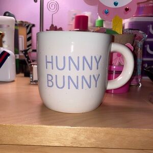 NEW Easter spring HUNNY BUNNY mug lavender white cream color